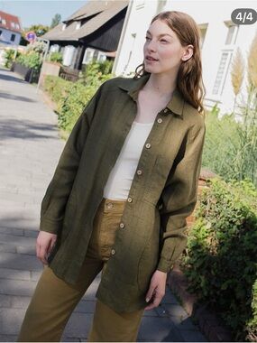 notPERFECTLINEN XS Orval Oversized Shirt in Gray Checks